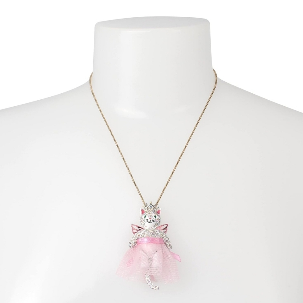 Betsey Johnson Cat Fairy Pendant Slider Necklace - Picture 12 of 16